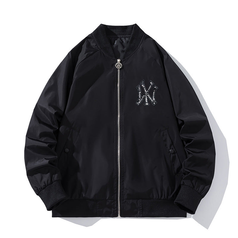 New York NYC Varsity Jacket Cotton-Padded Baseball Uniform Sequined Embroidered Jacket