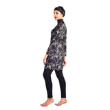 Burkini Swimwear Muslim Fashion Outfits Printed Swimsuit Plus Size Slim Fit Long Sleeve Hat