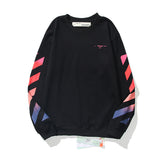 Off White Sweatshirts Long Sleeve round Neck Neck Sweater Autumn and Winter Off Gradient Color Arrow Print round Neck Pullover for Men and Women