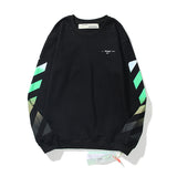 Off White Sweatshirts Long Sleeve round Neck Neck Sweater Autumn and Winter Off Gradient Color Arrow Print round Neck Pullover for Men and Women