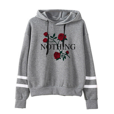Black Rose Hoodie Rose Pattern Sweater