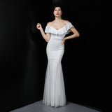 Sequin Evening Dress Tassel Sequin Fishtail Evening Party Dress for Women