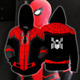 Men Spider Hoodie 3D Printed Spider-Man Fashion Zipper Hooded Sweater