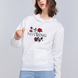 Black Rose Hoodie Casual Hooded Long Sleeve Loose Rose Printed Sweater for Women