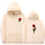 Black Rose Hoodie Men's Hoodie People Are Poison Rose Fleece Hip-Hop Pullover Sweatshirt