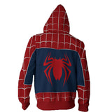 Men Spider Hoodie Spider-Man Zip Hoodie