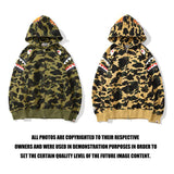 Shark Print Hoodie Spring and Autumn Youth Comfortable Fashion Shark Head Print Camouflage