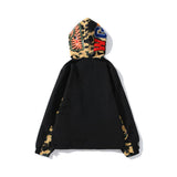 Shark Print Hoodie Autumn and Winter Men's and Women's Shark Head Camouflage Hat Windbreaker Sweater