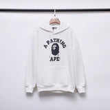 Shark Print Hoodie Autumn and Winter Printed Cotton Velvet Padded Hooded Sweatshirt