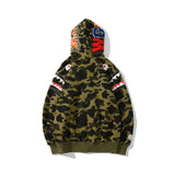 Shark Print Hoodie Spring and Autumn Youth Comfortable Fashion Shark Head Print Camouflage