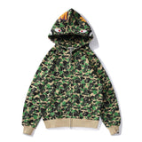 Shark Print Hoodie Spring and Autumn Zipper Hoodie Sweater