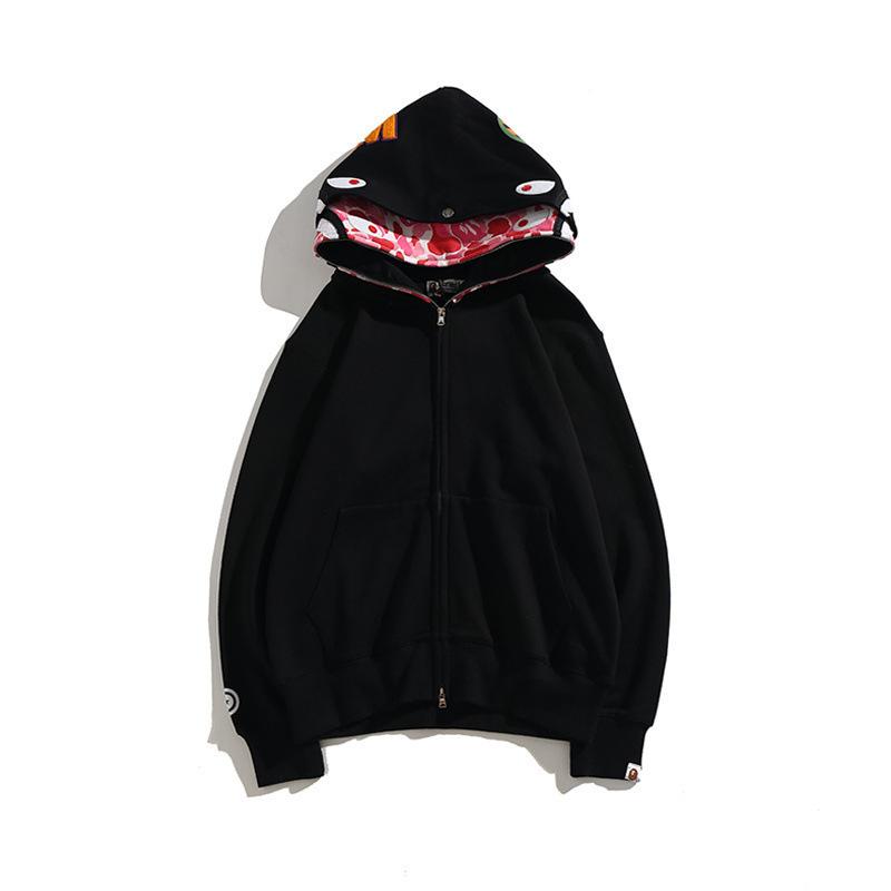 Shark Print Hoodie Camouflage Cardigan Men's and Women's Sweater Hoodie Coat