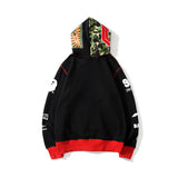 Shark Print Hoodie Camouflage Color Matching Men's and Women's Zipper Sweater Jacket