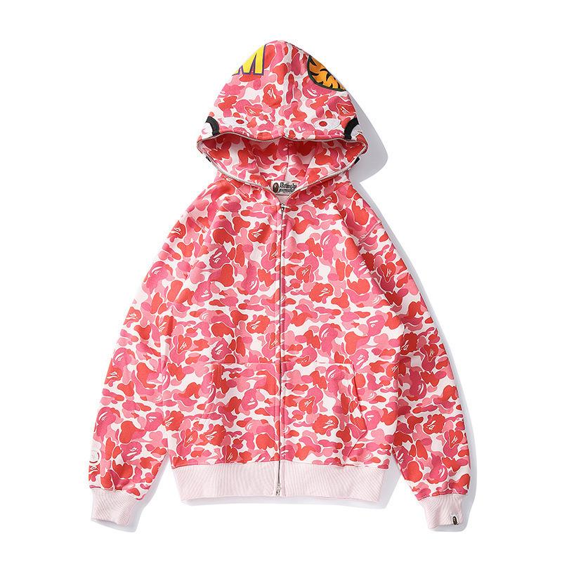Shark Print Hoodie Spring and Autumn Zipper Hoodie Sweater