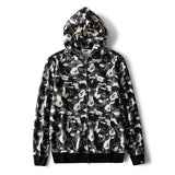 Shark Print Hoodie Autumn Men's Camouflage Loose Hooded Sweater