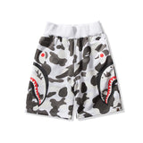 Shark Print Shorts Camouflage Stitching Teeth Pattern Summer Men's Casual Cotton Shorts Fifth Pants