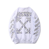 Off White Hoodie Letter Slash Print Ow Pullover Sweater Spring and Autumn Men's Clothing Bottoming Shirt