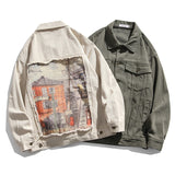 Spray Painted Jacket Denim Jacket Coat Men