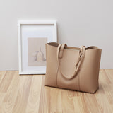 The Teacher Tote Leather Large Capacity Portable Shoulder Tote Bag