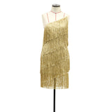 The Great Gatsby Daisy Dress Women's Sexy One-Shoulder Tassels Slim-Fit Dress