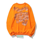 Off White Long Sleeve Round Neck Neck Sweatshirt Ow3d Three-Dimensional Model Terry Round Neck Loose Hip Hop Street Men's Sweater