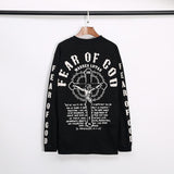 Fog Sweatshirt High Street FG Cross Letter Cotton round Neck Long Sleeves Tshirt Fear Of God
