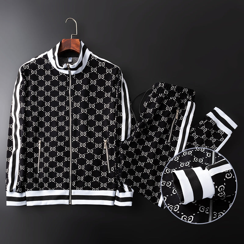 Men's Athletic Tracksuit Autumn Handsome Man Sports Casual Two-Piece Suit Clothes Trendy Sweater Sweatpants Men