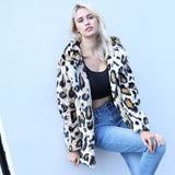 Women Dalmatian Coat Winter Leopard Print Coat