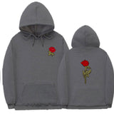 Black Rose Hoodie Men's Hoodie People Are Poison Rose Fleece Hip-Hop Pullover Sweatshirt