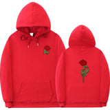 Black Rose Hoodie Men's Hoodie People Are Poison Rose Fleece Hip-Hop Pullover Sweatshirt
