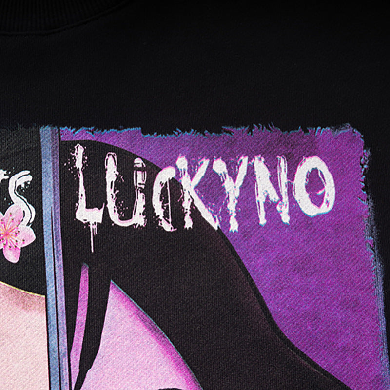 Charlie Luciano Hoodie Mulan Cartoon Print Loose Cotton