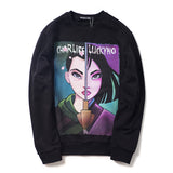 Charlie Luciano Hoodie Mulan Cartoon Print Loose Cotton