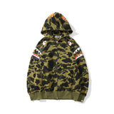 Shark Print Hoodie Spring and Autumn Youth Comfortable Fashion Shark Head Print Camouflage