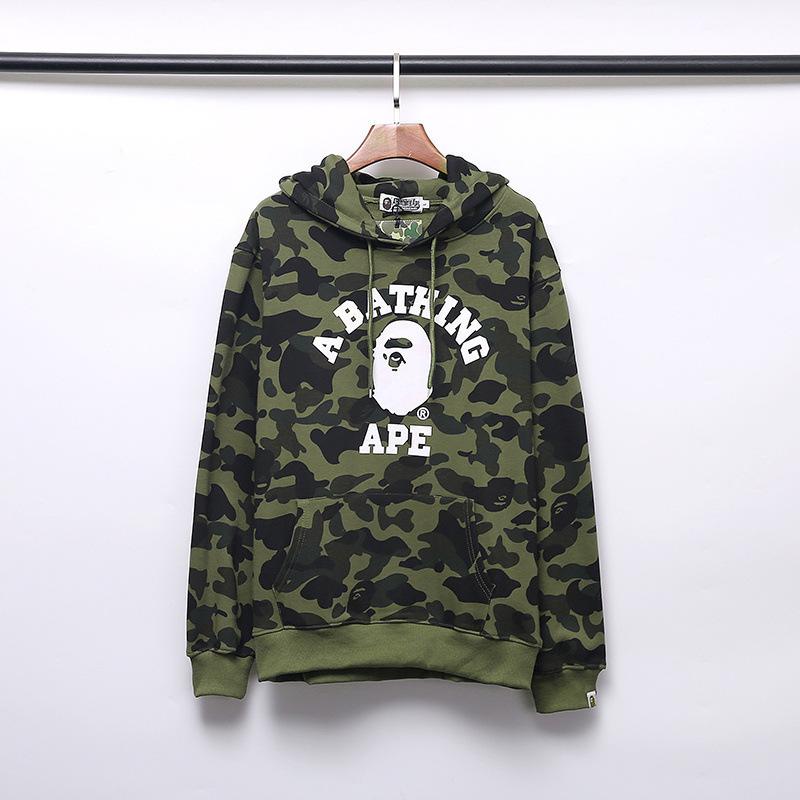Shark Print Hoodie Autumn and Winter Camouflage Printed Cotton Velvet Padded Hooded Sweatshirt