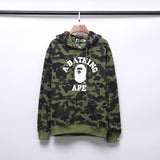 Shark Print Hoodie Autumn and Winter Camouflage Printed Cotton Velvet Padded Hooded Sweatshirt
