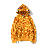 Shark Print Hoodie Spring and Autumn Men and Women Camouflage Sweater