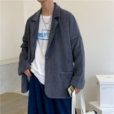 Corduroy Patch Jacket Spring and Autumn Retro Loose Casual Coat