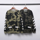 Shark Print Sweatshirts Autumn and Winter off Camouflage Arrow Men's Sweater