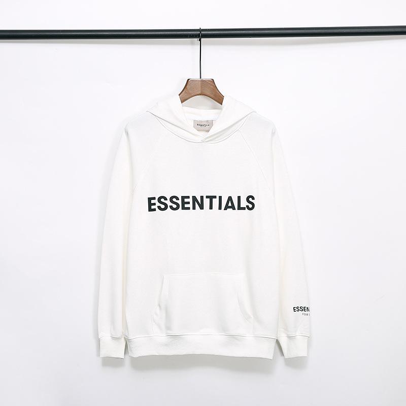Fog Hoodie Autumn and Winter Double Line ThreeDimensional Adhesive Letter Cotton Terry Hooded Sweater Fear Of God