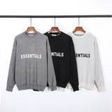 Fog Sweatshirt Male and Female Large Size Loose Chest YarnDyed Alphabet Knitting Crew Neck Pullover Sweater Fear Of God