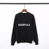 Fog Sweatshirt Male and Female Large Size Loose Chest YarnDyed Alphabet Knitting Crew Neck Pullover Sweater Fear Of God