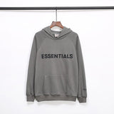 Fog Hoodie Autumn and Winter Double Line ThreeDimensional Adhesive Letter Cotton Terry Hooded Sweater Fear Of God