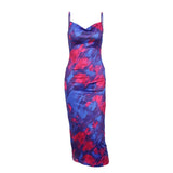 Women Summer Dresses Midi Dress  Autumn Women's Sexy Print Backless