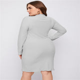 Women Plus Size Midi Dresses Slim Fit Slimming Dress