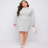 Women Plus Size Midi Dresses Slim Fit Slimming Dress