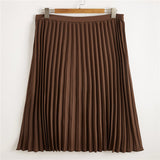 Women Plus Size Midi Dresses Solid Color Loose Slimming High Waist Skirt