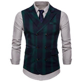 Tuxedo Vests Men Suit Vest Autumn Men's Casual Solid Color Double Breasted Vest Suit