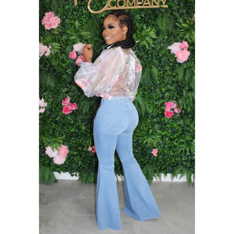 Women Plus Size Jeans Wide Leg Pants