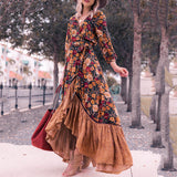 Beth Dutton Bohemian Winter Dress Maxi Dresses Vintage Printed Asymmetric Skirt Dress Maxi Dress