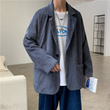 Corduroy Patch Jacket Spring and Autumn Retro Loose Casual Coat